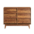 Commode marron/noire à 4 ou 6 tiroirs, style Mid-Century, pour chambre à coucher