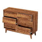 Commode marron/noire à 4 ou 6 tiroirs, style Mid-Century, pour chambre à coucher