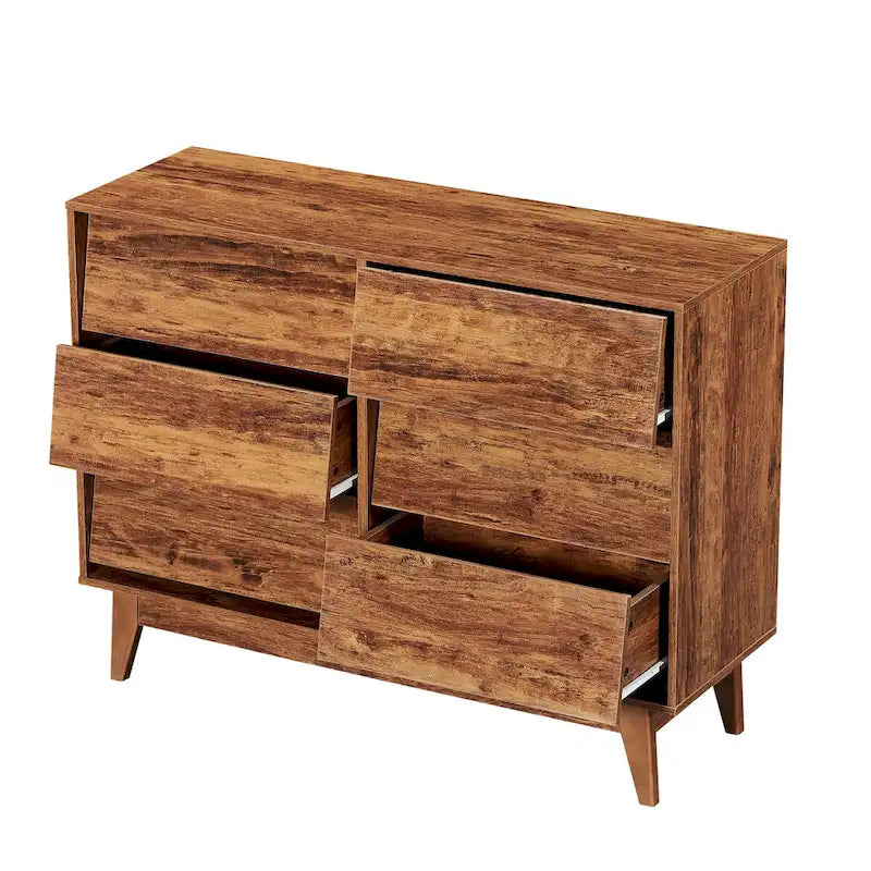 Commode marron/noire à 4 ou 6 tiroirs, style Mid-Century, pour chambre à coucher