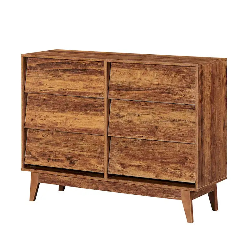 Commode marron/noire à 4 ou 6 tiroirs, style Mid-Century, pour chambre à coucher