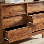 Commode marron/noire à 4 ou 6 tiroirs, style Mid-Century, pour chambre à coucher