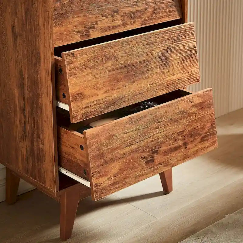 Commode marron/noire à 4 ou 6 tiroirs, style Mid-Century, pour chambre à coucher