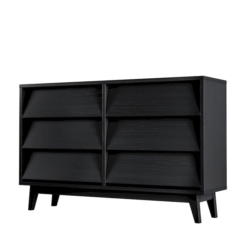 Commode marron/noire à 4 ou 6 tiroirs, style Mid-Century, pour chambre à coucher