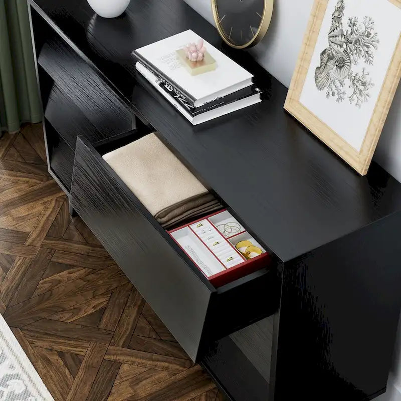 Commode marron/noire à 4 ou 6 tiroirs, style Mid-Century, pour chambre à coucher