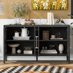 Buffet en bois avec 4 poignées métalliques, 3 couleurs