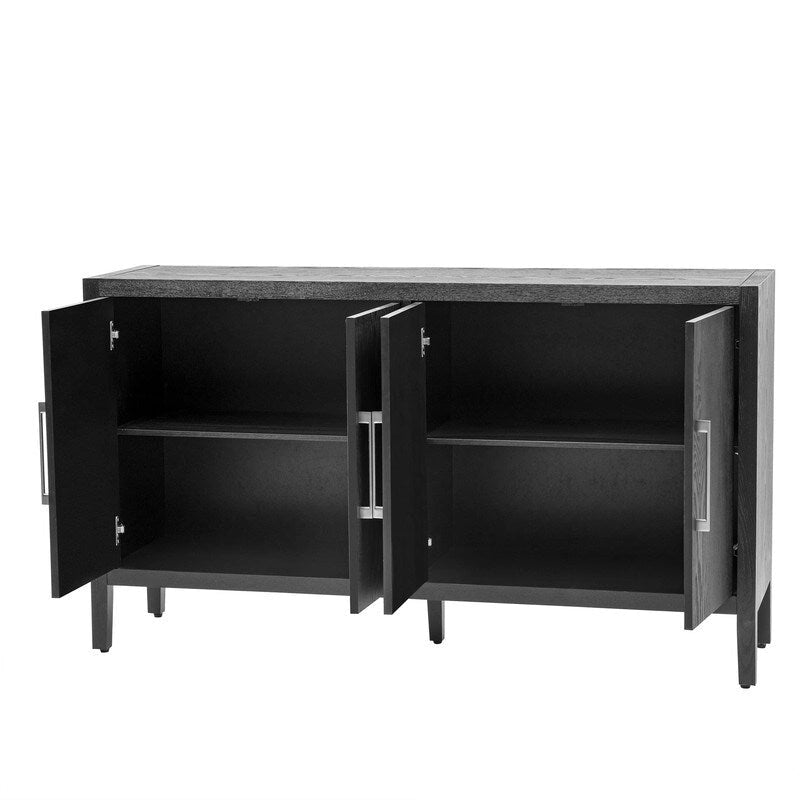 Buffet en bois avec 4 poignées métalliques, 3 couleurs