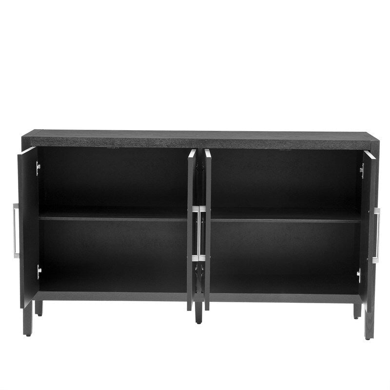 Buffet en bois avec 4 poignées métalliques, 3 couleurs