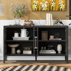 Buffet en bois avec 4 poignées métalliques, 3 couleurs