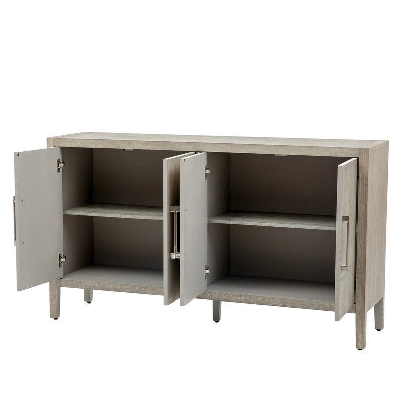 Buffet en bois avec 4 poignées métalliques, 3 couleurs