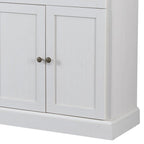 Bahut en bois minimaliste blanc/blanc antique, 2 tiroirs et 2 portes