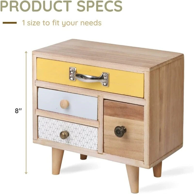 Organisateur de bureau en bois Winston multicolore à 4 tiroirs, format Lettre, utilisateur unique