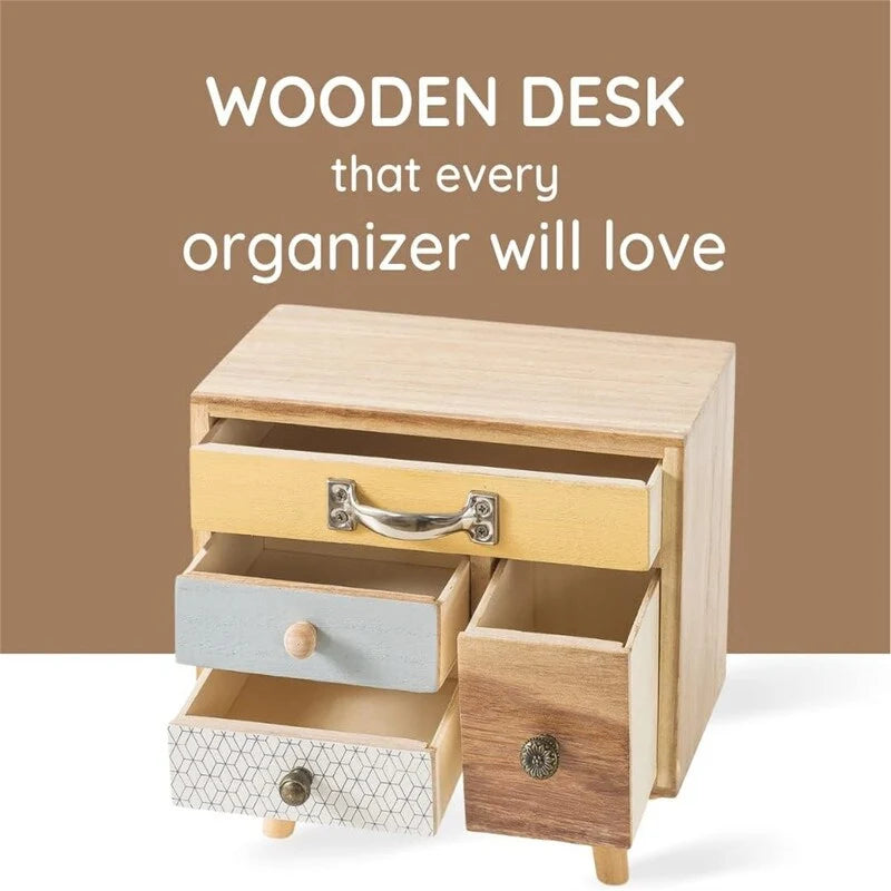 Organisateur de bureau en bois Winston multicolore à 4 tiroirs, format Lettre, utilisateur unique