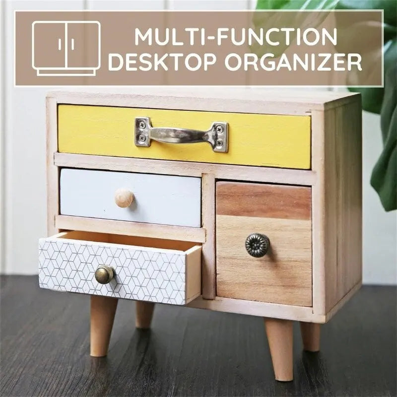 Organisateur de bureau en bois Winston multicolore à 4 tiroirs, format Lettre, utilisateur unique