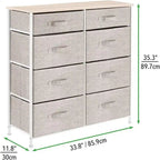 Commode de rangement en lin à 8 tiroirs, simple