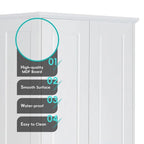 Meuble de rangement blanc à 2 portes avec étagère réglable, simple
