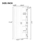Meuble de rangement blanc à 2 portes avec étagère réglable, simple