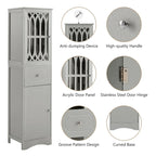 Meuble de rangement haut autoportant gris/vert/blanc/noir avec porte à croisillons, tiroir et étagère réglable