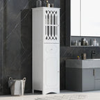 Meuble de rangement haut autoportant gris/vert/blanc/noir avec porte à croisillons, tiroir et étagère réglable