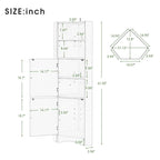 Meuble d'angle de rangement vert, finition bois, 2 portes et étagères réglables, montage par 1 personne