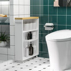 Slim Bathroom Cabinet with Wheels Storage Organizer