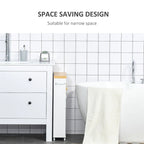 Chariot de Rangement de Salle de Bain Fin sur Roulettes Blanc, 3 Niveaux, Utilisation 1 Personne