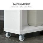 Chariot de Rangement de Salle de Bain Fin sur Roulettes Blanc, 3 Niveaux, Utilisation 1 Personne