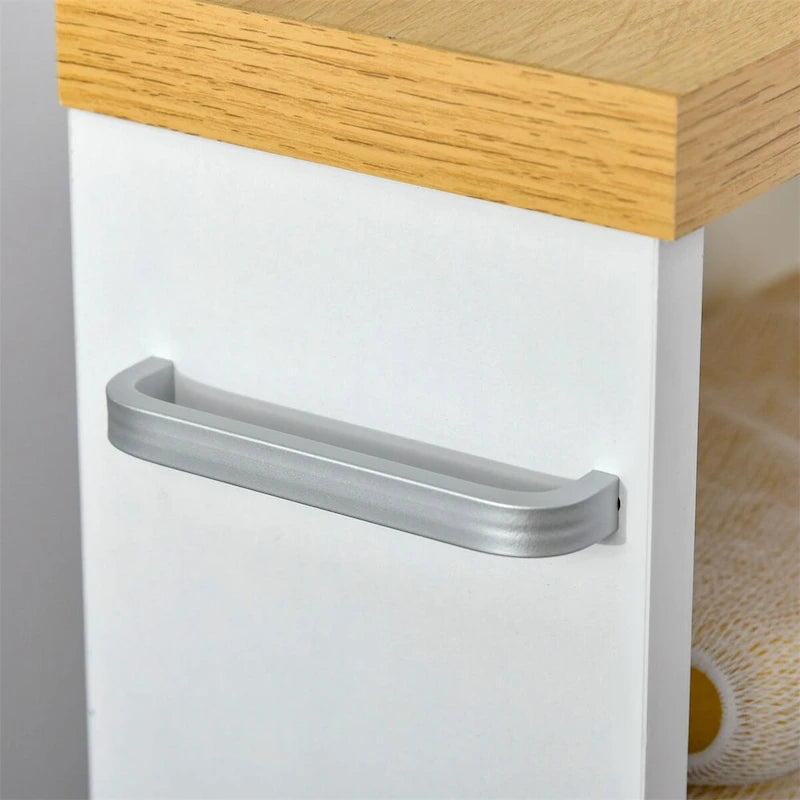Chariot de Rangement de Salle de Bain Fin sur Roulettes Blanc, 3 Niveaux, Utilisation 1 Personne