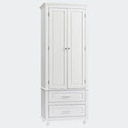 Meuble haut de rangement blanc, 2 portes et 2 tiroirs, montage par une personne
