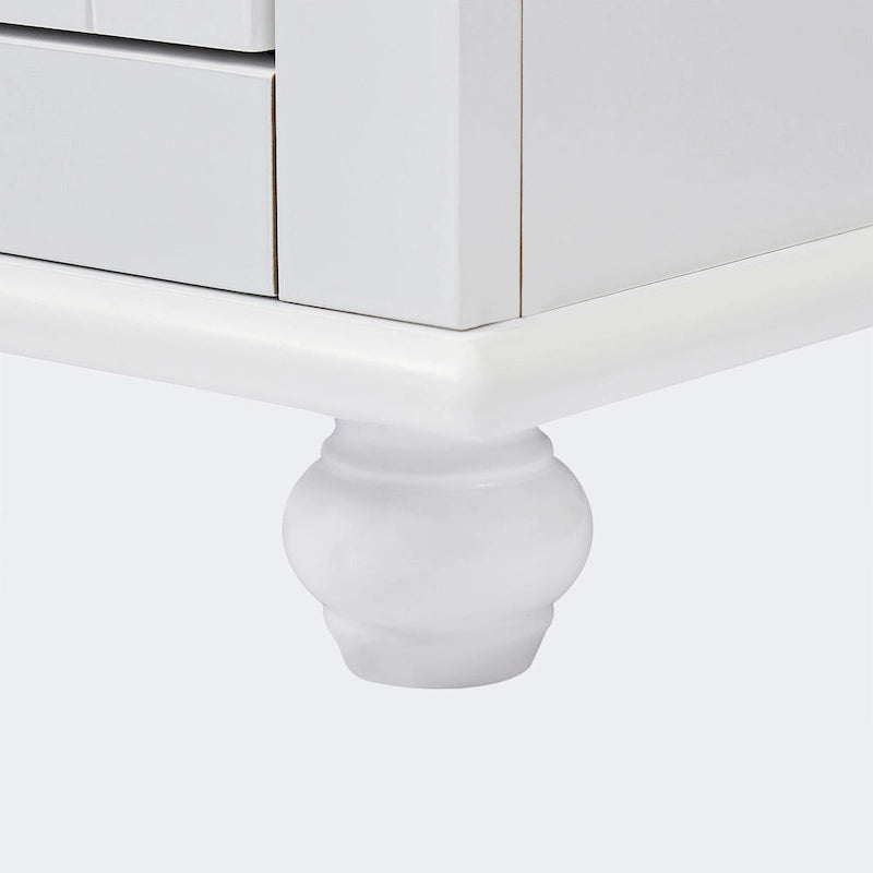 Meuble haut de rangement blanc, 2 portes et 2 tiroirs, montage par une personne