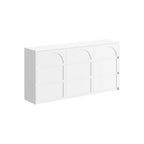 Buffet contemporain blanc 6 tiroirs, L 160 cm