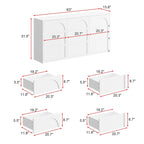 Buffet contemporain blanc 6 tiroirs, L 160 cm