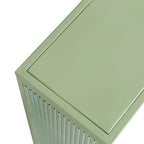 Meuble haut de porte en verre poli vert menthe, 2 portes 3 niveaux