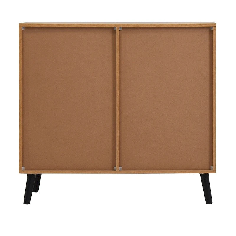 Buffet en bois naturel/gris pour 1 personne avec 3 tiroirs, étagère réglable et porte
