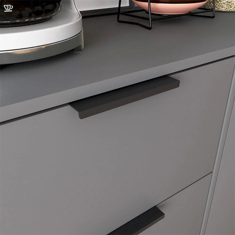 Buffet en bois naturel/gris pour 1 personne avec 3 tiroirs, étagère réglable et porte