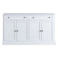 Buffet blanc moderne avec étagères réglables, plateau en MDF, 1 personne