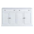 Buffet blanc moderne avec étagères réglables, plateau en MDF, 1 personne