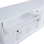 Buffet blanc moderne avec étagères réglables, plateau en MDF, 1 personne
