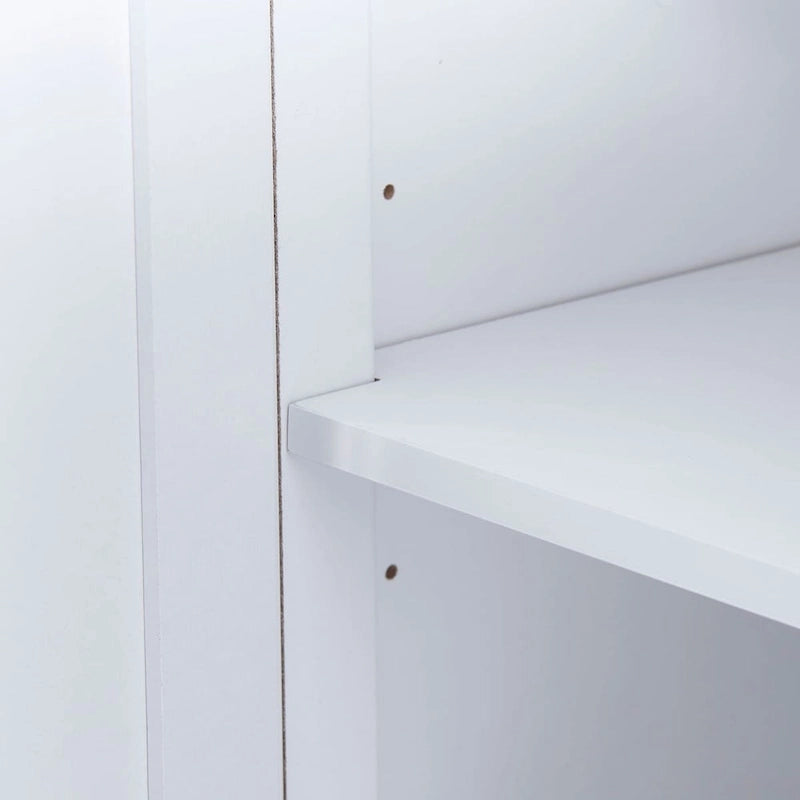 Buffet blanc moderne avec étagères réglables, plateau en MDF, 1 personne