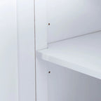 Buffet blanc moderne avec étagères réglables, plateau en MDF, 1 personne