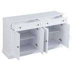 Buffet blanc moderne avec étagères réglables, plateau en MDF, 1 personne