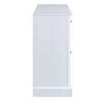 Buffet blanc moderne avec étagères réglables, plateau en MDF, 1 personne