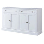 Buffet blanc moderne avec étagères réglables, plateau en MDF, 1 personne