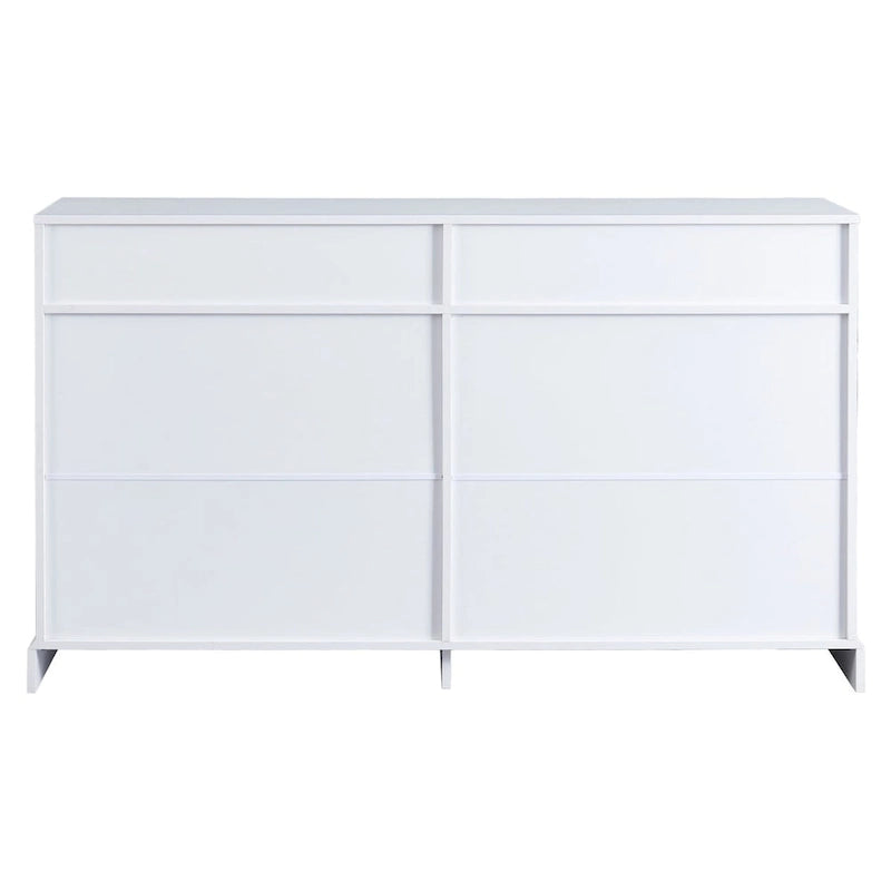 Buffet blanc moderne avec étagères réglables, plateau en MDF, 1 personne